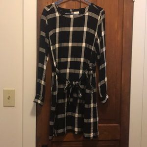 A New Day Black:White Checkered Dress with Gold